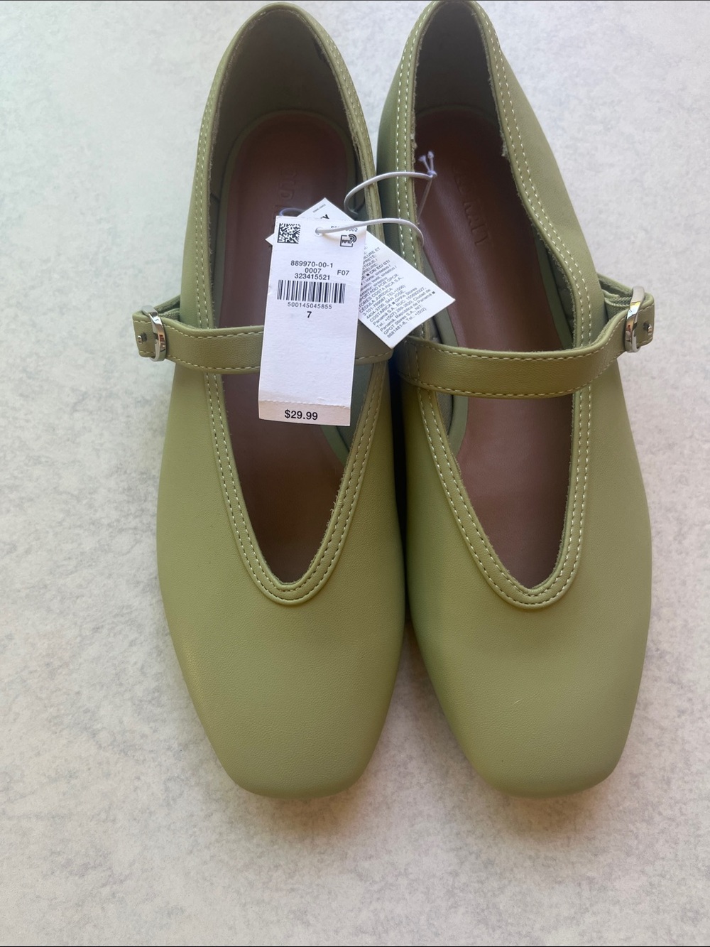 Old Navy Green Mary Jane Flats with Buckle